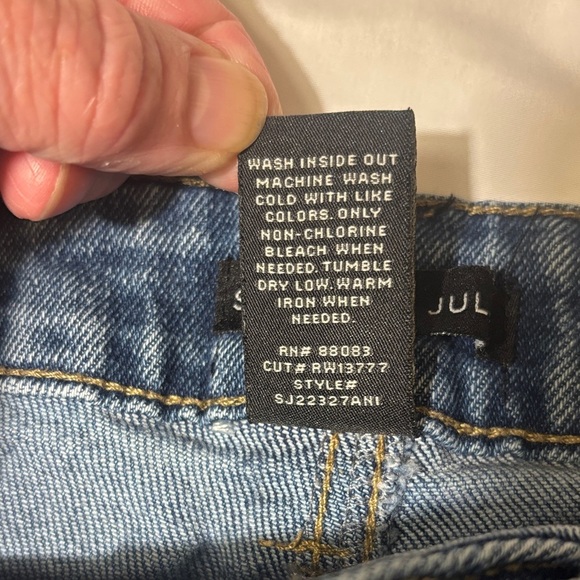 Sincerely Jules High Waisted Straight Wide Leg Frayed Hem Jeans - Picture 5 of 11